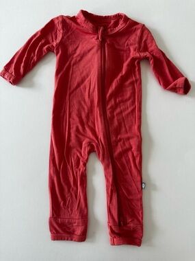 Kyte Baby Coral Bamboo Zipper Romper Pajamas Newborn NB Footless Coverall Outfit